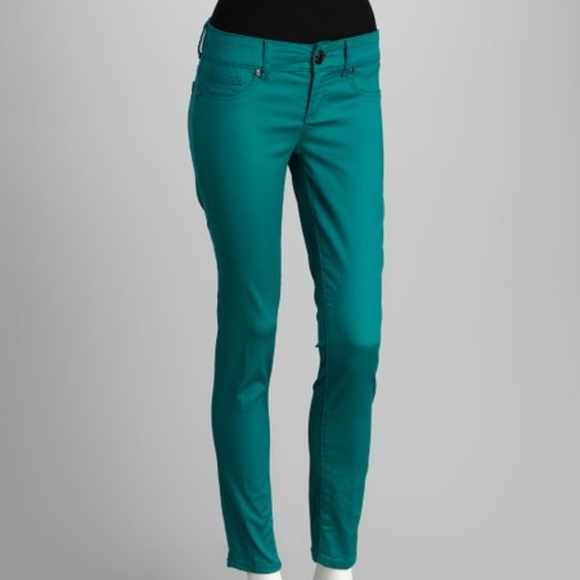 Seven7 Denim - Seven7 Green Sateen Skinny Pants